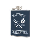 BBQグリルマスター最高のパーソナライズされたパパ父の フラスク (左)
