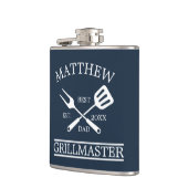 BBQグリルマスター最高のパーソナライズされたパパ父の フラスク (左)