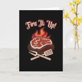 BBQグリル恋人グリル焼きステーキ カード (黄色い花)