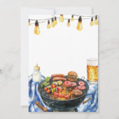 BBQサマー素朴ブループレイドベビー-Qシャワー サンキューカード (裏面)