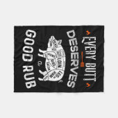 Bbqシェフおもしろいすべてのお尻は良い擦り棒に値する フリースブランケット (正面(横))