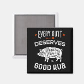 Bbqシェフおもしろいすべてのお尻は良い擦り棒に値する マグネット (正面/裏面)