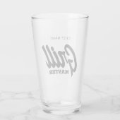 BBQシェフカスタム用のグリルマスタービールグラス タンブラーグラス (裏面)