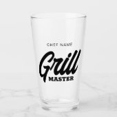 BBQシェフカスタム用のグリルマスタービールグラス タンブラーグラス (正面)