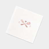 BBQシャワーを行うグリリングのツールとイニシャル 箔ナプキン (左)