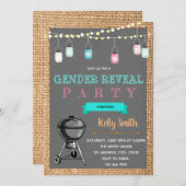 Bbqジェンダーリビールパーティの招待状 招待状 (正面/裏面)