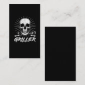 BBQスカルシェフサマーミート喫煙グリルマスター 名刺 (正面/裏面)