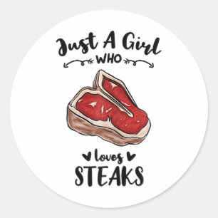 Bbqステーキが大好きな女の子 ラウンドシール