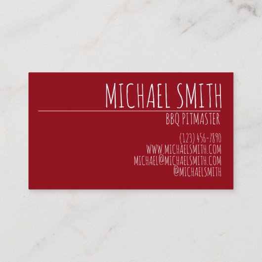 BBQスペアリブピットマスターバーベキューレストラン 名刺 (裏面)