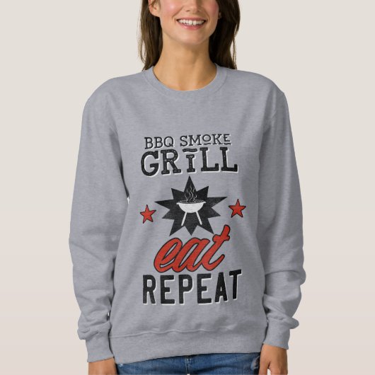 BBQスモーク素朴グリル食べリポート スウェットシャツ (正面)