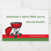 BBQソースをパーソナライズする簡単デザイン フードラベル (シングルラベル)