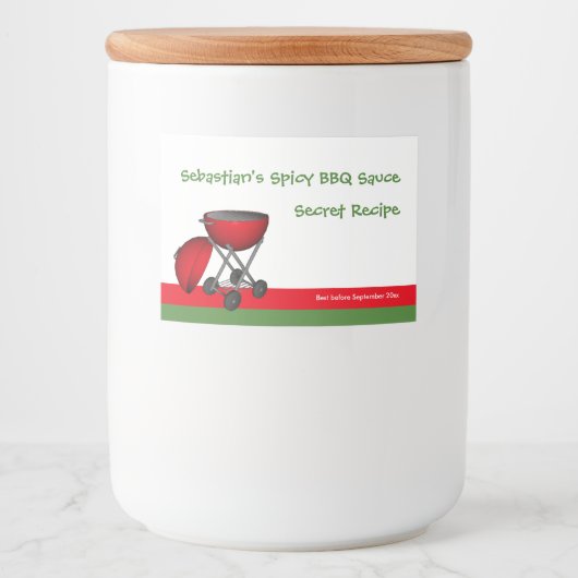 BBQソースをパーソナライズする簡単デザイン フードラベル (正面)