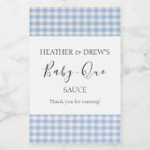 BBQソースカスタムベビーシャワーバーベキューボーイブルー ワインラベル (シングルラベル)