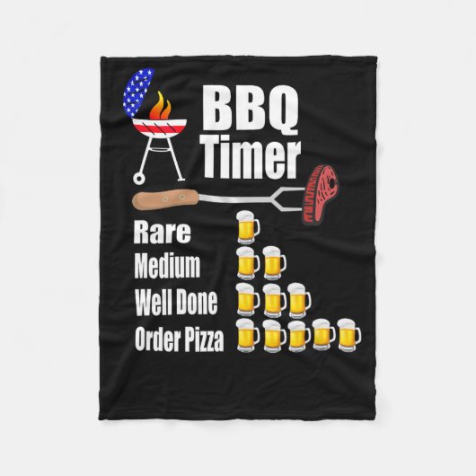 Bbqタイおもしろいマー – Barbecue Grill Grilling Gift フリースブランケット (正面)