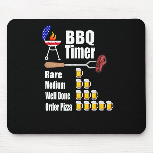 Bbqタイおもしろいマー – Barbecue Grill Grilling Gift マウスパッド (正面)