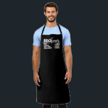 BBQタイマグリルユーモア黒 エプロン<br><div class="desc">BBQタイマグリルユーモア、ブラックエプロン。白タイポグラフィデザインおもしろい時間=ビール数。</div>