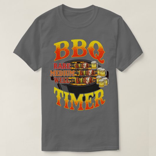 BBQタイマグリル焼きグリルのマスタービール飲みフモ Tシャツ (デザイン正面)