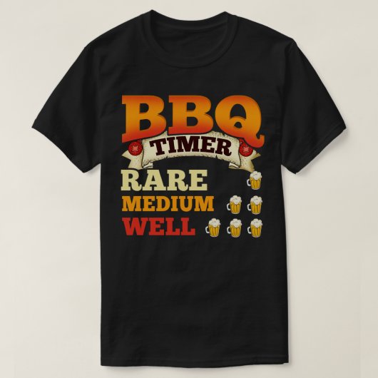 BBQタイマバーベキュービール飲み焼き Tシャツ (デザイン正面)