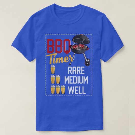 BBQタイマードリンクおもしろいビアグリルBBQミーム Tシャツ (デザイン正面)