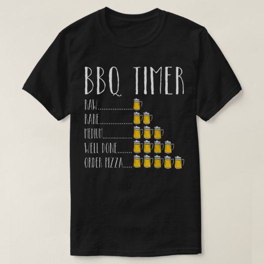 BBQタイマービール飲おもしろいみ焼きTシャツ Tシャツ (デザイン正面)