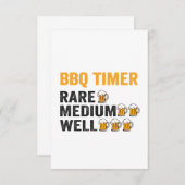 BBQタイマービール飲みおもしろいパパギフト サンキューカード (正面/裏面)