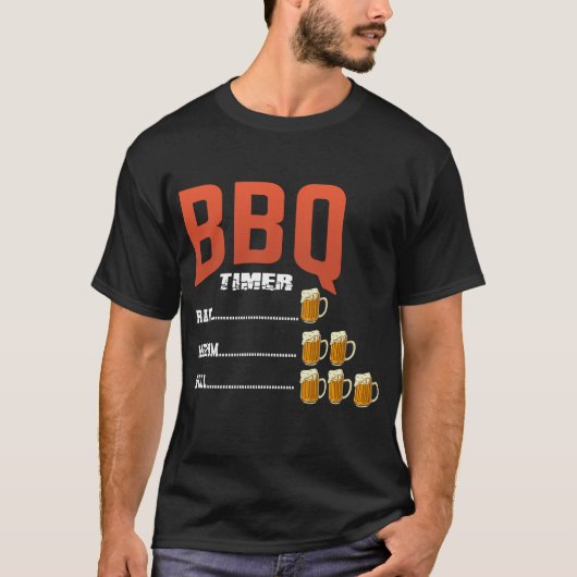 BBQタイマーレアメディア&ウェル,おもしろい Beer,BBQ Tシャツ (正面)