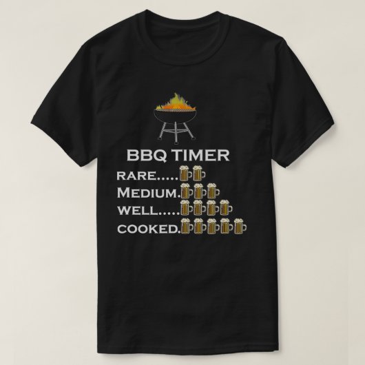 BBQタイマー、ビール、グリル、Yoray Tシャツ (デザイン正面)