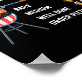 BBQタイマー+肉のスモーキングジョークTシャツ+グリル+ビール愛好家 ポスター (角)