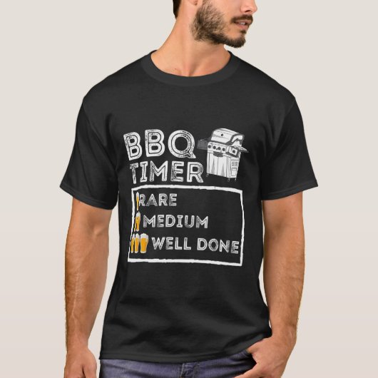 Bbqタイマー – Bbqおもしろい Smoker Byrbecueグリリング Tシャツ (正面)