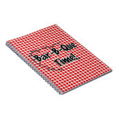 BBQタイムだ！赤い市松模様にテーブルクロス（アリ付き） ノートブック (右側)