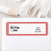 BBQタイムだ！赤い市松模様にテーブルクロス（アリ付き） ラベル (インサイチュ)