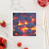 BBQタイムのホットグリルが赤いグレーの黒の赤を塗る スタンダードカクテルナプキン (インサイチュ)