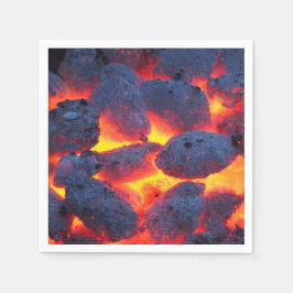 BBQタイムのホットグリルが赤いグレーの黒の赤を塗る スタンダードカクテルナプキン