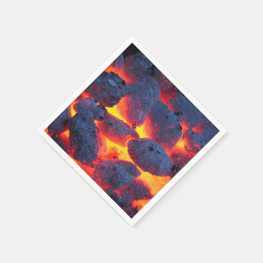 BBQタイムのホットグリルが赤いグレーの黒の赤を塗る スタンダードカクテルナプキン (角)