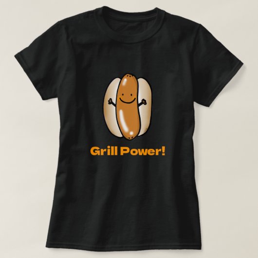 BBQタイムホットドおもしろいッグ漫画 Tシャツ (デザイン正面)