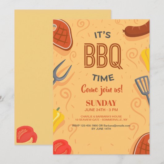 BBQタイム招待状 招待状 (正面/裏面)