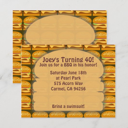 BBQタイム·スタイル! 招待状 (正面/裏面)