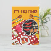 BBQタイム、夏のバーベキュークックアウト 招待状 (スタンド正面)