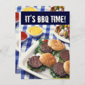 BBQタイム、夏のバーベキュークックアウト 招待状 (正面/裏面)