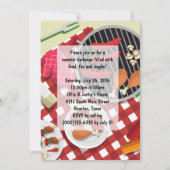 BBQタイム、夏のバーベキュークックアウト 招待状 (裏面)