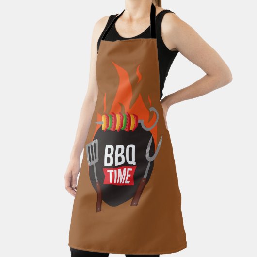 BBQタイモダンムスタイリッシュ・グリル・シェフ調理師カッコいいブラウン エプロン (インサイチュ)