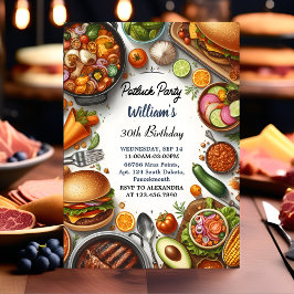 Bbqタコシェフスープポトラックパーティー30歳 招待状