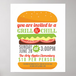 BBQチルグリル募金会スクールPTO PTAチャリティー ポスター