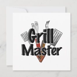 BBQツールを使用したグリルマスター 招待状
