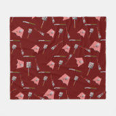 BBQツールパターン フリースブランケット (正面(横))