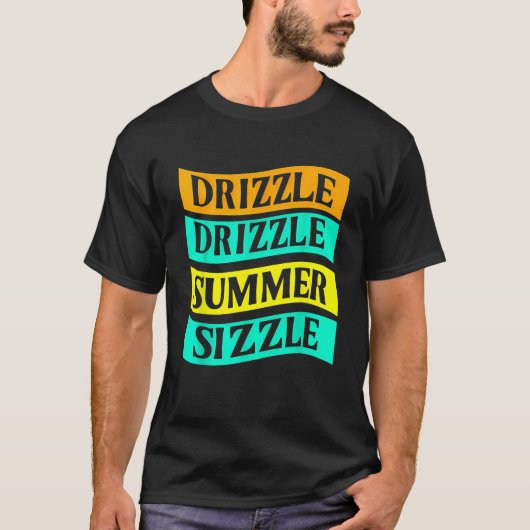 BBQティードリズルおもしろい霧雨サマーシズル Tシャツ (正面)
