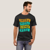 BBQティードリズルおもしろい霧雨サマーシズル Tシャツ (正面フル)
