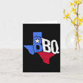 Bbqテキサス州州旗とバーベキューの地図 カード (黄色い花)