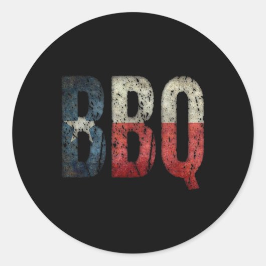 Bbqテキサス州州旗Byrbecue ラウンドシール (正面)