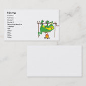 BBQディナーおもしろいアリゲーターマンガ 名刺 (正面/裏面)